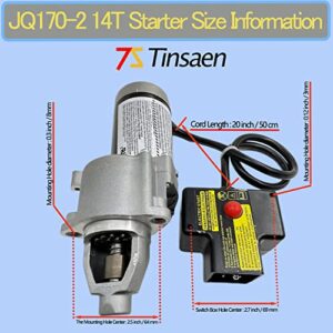 Tinsaen 14 Teeth Electric Starter Motor JQ170-2 Compatible with 291cc Storm Force LCT OHV Gas Engine（2021 and Later）and Husqvarna ST230P，Fit 2013 ariens 30" Deluxe、 LCT 306 cc Ariens AX Snowblower