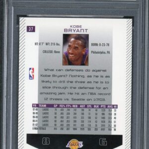 Kobe Bryant 2002 SP Authentic Upper Deck Basketball Card #37 Graded PSA 10 GEM MINT