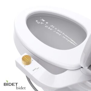 BIDETbidet Left/Right Reversible FRESH WATER Non-Electric Ultra-Slim Toilet Attachment, Ability to SWITCH between Right/Left Hand Side Control with Dual Nozzle Hinged Design, Hassle-Free Installation