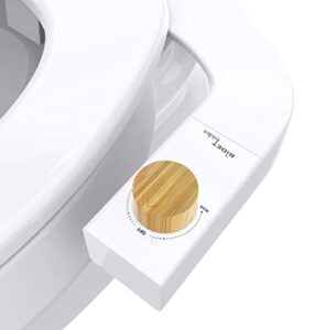 bidetbidet left/right reversible fresh water non-electric ultra-slim toilet attachment, ability to switch between right/left hand side control with dual nozzle hinged design, hassle-free installation