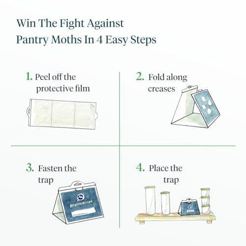 Catcher Labs Pantry Moth Pro Traps with Pheromones | Sticky Glue Moth Traps for Kitchen | Traps to Get Rid of Moths in House | Non-Toxic Moth Catcher (6-Pack)