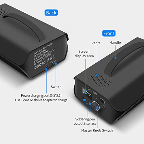 Spot Welder, Docreate Farad Capacitor Portable Mini Welder Spot 3000F with LCD Screen, 120 Levels Adjust Spot Welding Machine 18650 Battery Energy Storage, Nickel Strip Support 0.1-0.4mm