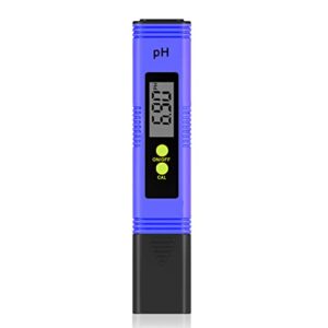 realego ph meter, electronic ph water tester with 0-14 ph measurement range portable 0.01 high accuracy pocket size with for hydroponics, swimming pools, filtered water testing (blue)