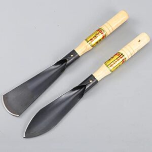 3pcs Transplanting Scoop Weeding Pointed Flower Soil Shovel Tool for with Bonsai Planting Pot Camping Portable Moving Wooden Handle Smoothing Mini Garden Steel Stainless