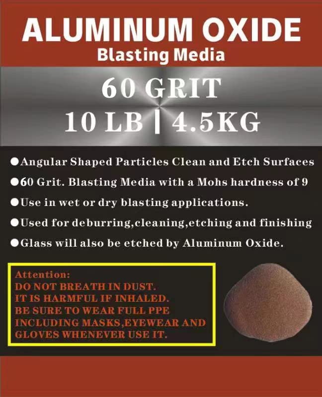 Aluminum Oxide - 10 LBS - Medium to Fine Sand Blasting Abrasive Media for Blasting Cabinet or Blasting Guns. #60 GRIT