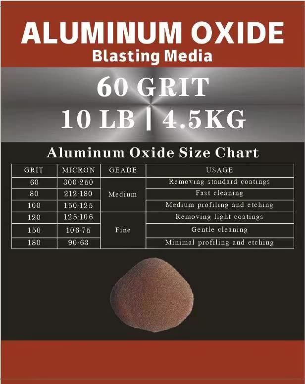 Aluminum Oxide - 10 LBS - Medium to Fine Sand Blasting Abrasive Media for Blasting Cabinet or Blasting Guns. #60 GRIT