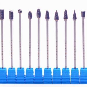 Jrealmer 10pcs 1/8" Shank Extend Long Head 4"(100mm) Tungsten Carbide Burr Rotary Burrs for Die Grinder