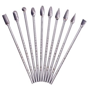 Jrealmer 10pcs 1/8" Shank Extend Long Head 4"(100mm) Tungsten Carbide Burr Rotary Burrs for Die Grinder