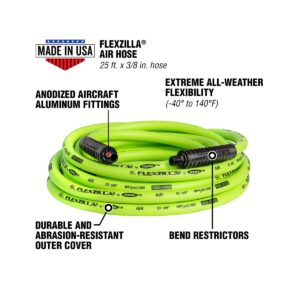 Flexzilla Air Hose (3/8 in. x 25 ft.) and Flexzilla Pro High Flow Coupler & Plug Kit (14-Piece)