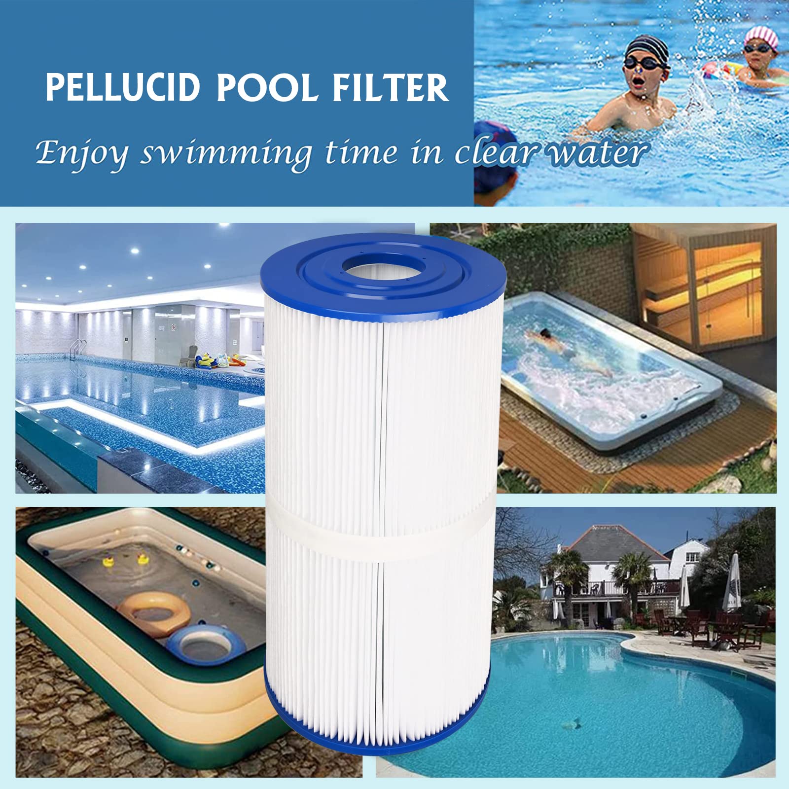 PELLUCID Hot Springs Spa Filters Compatible with Watkins 31489, Pleatco PWK30, Unicel C-6430, Filbur FC-3915, P/N0969601, Spa Filter with Advanced Filtration System for Longer Life-3 Pack