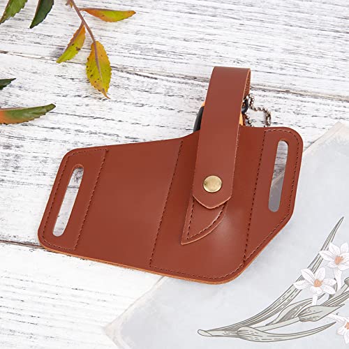 AMIJOUX Leather Pocket Knife Sheath, Handwork Knife Sheath for Belt, Belt Folding Knife Sheath for Man Leather Knife Pouch Hunting Knives Sleeve Universal Knife Edge Guard