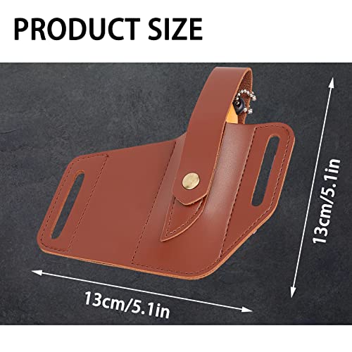 AMIJOUX Leather Pocket Knife Sheath, Handwork Knife Sheath for Belt, Belt Folding Knife Sheath for Man Leather Knife Pouch Hunting Knives Sleeve Universal Knife Edge Guard