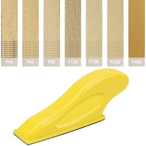 3.5”x 1” mini sander kit, mini detail sander with 70 sheets sandpaper-grit 40 60 80 120 180 240 320, coldairsoap micro sanding tools, detail handle sanding tools for small projects, craft, wood