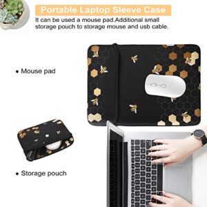 iCasso Laptop Sleeve Compatible with MacBook Air/Pro 13 inch,Waterproof Shock Resistant Notebook Protective Bag Carrying Case,Neoprene Bag with Small Case-Honeycomb