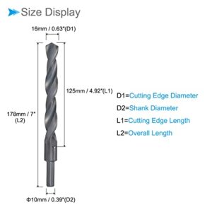 CoCud Reduced Shank Twist Drill Bits, 16mm Cutting Edge, Nitride Coated High Speed Steel 4241 - (Applications: for Stainless Steel Drilling Machine)