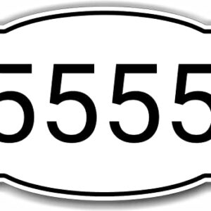 Horizontal White and Black House Number, Address Plaque Sign for Mailbox, Customized for House, Store, Office, Outside, 911 Visibility Signage