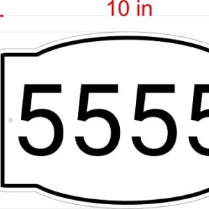 Horizontal White and Black House Number, Address Plaque Sign for Mailbox, Customized for House, Store, Office, Outside, 911 Visibility Signage