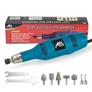 Aplman Die Grinders with AC/DC Switch 1/4" electric die grinder for 2.5 AMP Motor Delivers 25,000 RPM