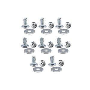 hyylu (8 packs) 710-0451 stainless steel carriage bolts nuts washers fits for mtd cub cadet yardman 784-5580 736-0242 712-04063 gw-37002 snow blower - 8 pcs skid slide shoe mounting bolts kit black
