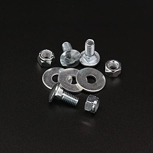 HYYLU (8 Packs) 710-0451 Stainless Steel Carriage Bolts Nuts Washers Fits for MTD Cub Cadet Yardman 784-5580 736-0242 712-04063 GW-37002 Snow Blower - 8 pcs Skid Slide Shoe Mounting Bolts Kit Black