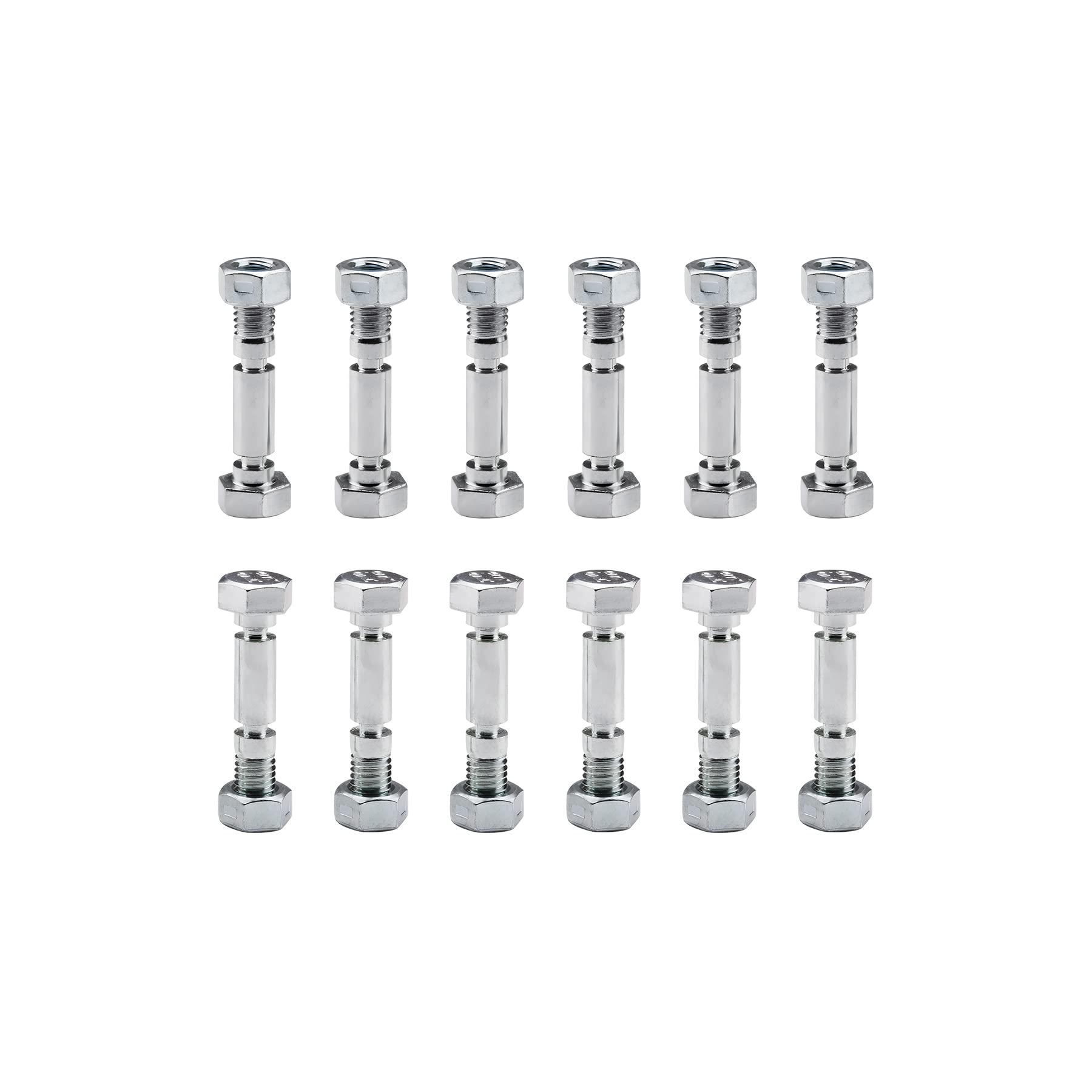 HYYLU (12 Packs) 710-0890 Shear Pins with Nuts for MTD Cub Cadet Troy-Bilt and More Snow Blower - 12 Pcs 710-0890A and 910-0890A Snow Throwers fits Parts (1-1/2" x 5/16")