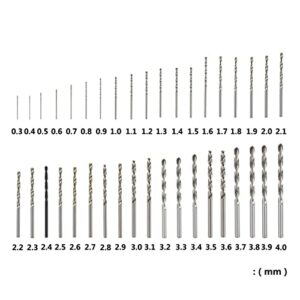 VIEUE Drill Bits Twist Bit Set Spiral Router Bit HSS Straight Shank Bit 0.3-4.0mm For Wood/Metal Tools Hole Knife Drill (Hole Diameter : 10pcs 0.9mm)