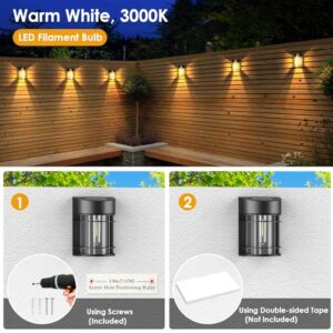 Mancra 8 Pack Solar Fence Lights, LED Solar Outdoor Lights Waterproof Solar Deck Lights Patio Decor for Outside Yard Porch Driveway, 3000K