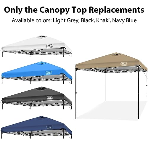 KAMPKEEPER 10x10 Pop Up Canopy Tent Top Replacement Cover Roof with Air Vent, Polyester UV 30 Waterproof for Outdoor Garden Patio Pavilion Sun Shade(Top Only) (Khaki)