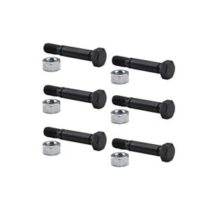 hyylu (6) 52100100 shear pin bolts with nuts for ariens 00659100 521001 snow blower - 6 packs snowthrower parts (2'' × 5/16''), black