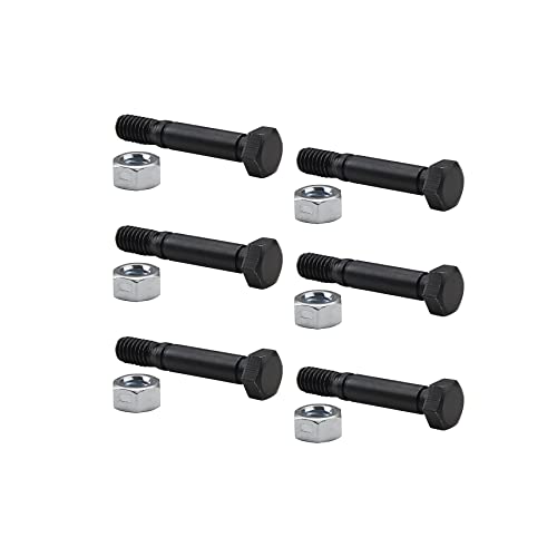 HYYLU (6) 52100100 Shear Pin Bolts with Nuts for Ariens 00659100 521001 Snow Blower - 6 Packs Snowthrower Parts (2'' × 5/16''), Black