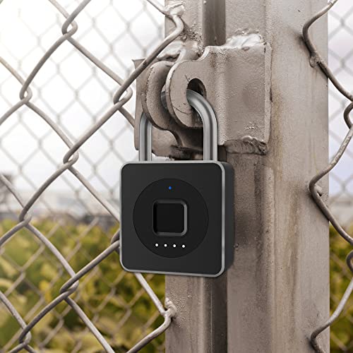 eLinkSmart Gym Locker Padlock - Fingerprint Mobile APP Unlock Remote Management: Outdoor Waterproof Keyless Biometric Padlock for Gym Luggage Bags Locker Storage Tool Box Gun Case Footlocker Lock