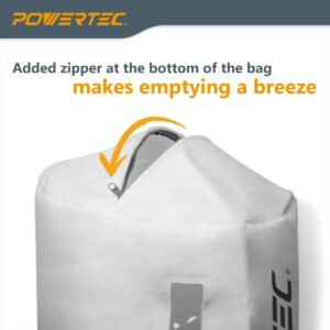 POWERTEC 70334 Dust Filter Bag for Wall Mount Dust Collectors, 1 Micron, For Grizzly, Shop Fox, Rockler Delta, Wen, and POWERTEC DC5371/ 5372