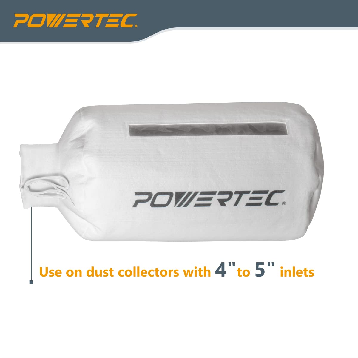 POWERTEC 70334 Dust Filter Bag for Wall Mount Dust Collectors, 1 Micron, For Grizzly, Shop Fox, Rockler Delta, Wen, and POWERTEC DC5371/ 5372