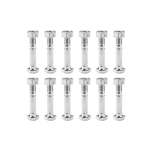 HYYLU 12-Pcs 53200500 Shear Pin Bolts with Nuts for Ariens 532005 05907100 AM123342 Two-Stage Snow throwers - 12 pcs Snow Blower Parts (1-9/16'' x 1/4''), Black