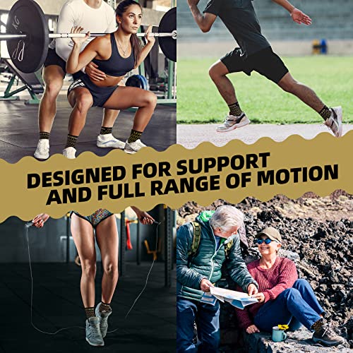 Lexniush Copper Ankle Brace Support for Men & Women (Pair), Best Ankle Compression Sleeve Socks for Plantar Fasciitis, Sprained Ankle, Achilles Tendonitis, Joint Pain Relief, Injury Recovery, Sports