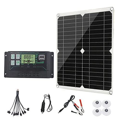 Paddsun 200W 12V Solar Panel Battery Charger Kit Monocrystalline PV Module for Car RV Marine Boat Caravan Off Grid System with 100A Charge Controller+Extension Cable