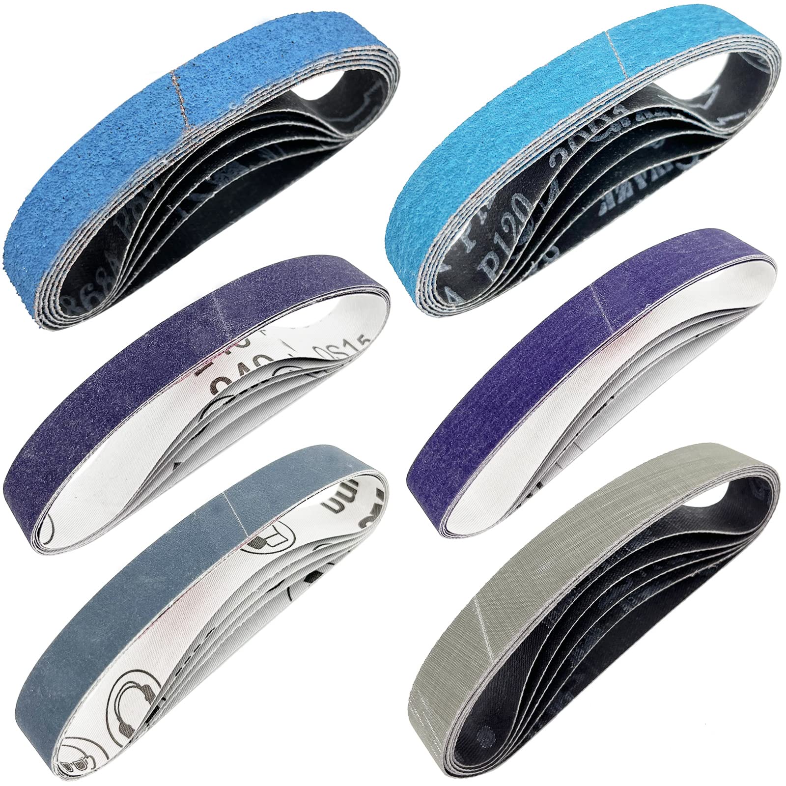 30-Pack 3/4 x 12 Inches Replacement Sanding Belt Kit for Work Sharp Knife & Tool Sharpener Ken Onion Edition (WSKTS-KO) - Knife Sharpening Belts 80/120/240/400/1000/2500 Grits