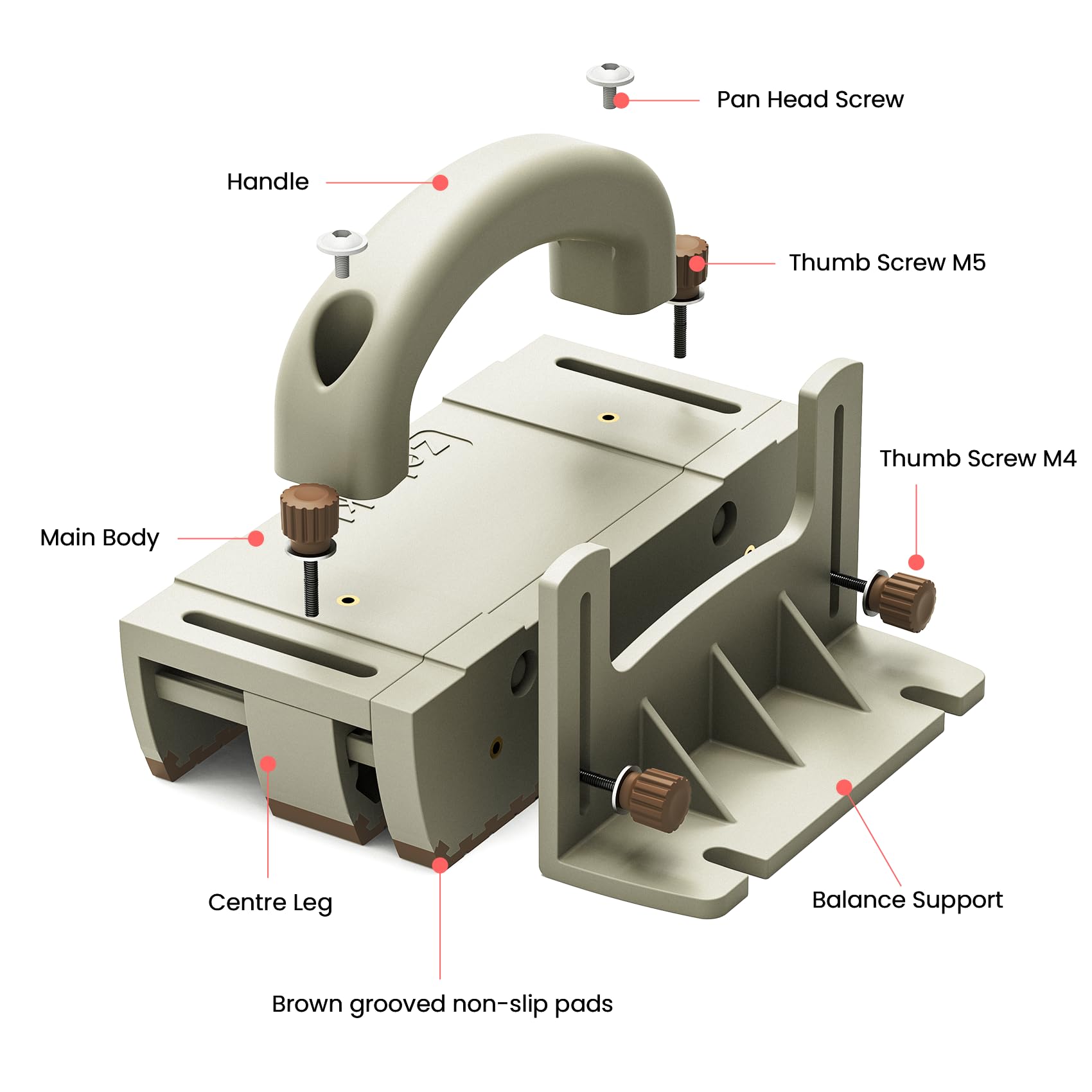 Zebekk Push Block for Table Saws, Router Tables, Band Saws & Jointers - Cuts Safe - Easy to Assembly