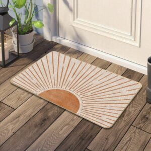 DOTAIN Boho Mid-Century Sun Doormat Door Mats Rug Decor,Rustic Sunshine Door Mats for Farmhouse Home Entryway Front Door Porch Outdoor Indoor Entrance Decorations(17x30inch)