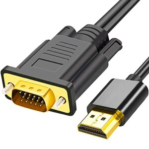 akwor hdmi to vga, 6ft gold-plated hdmi to vga cable (male to male) compatible for computer, desktop, laptop, pc, monitor, projector, hdtv, raspberry pi, roku, xbox and more