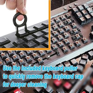 Hoopoocolor Compressed Air Duster, Powerful and Deeply Clean, 2000Mah Lithium Battery, Spin Up to 33000Rpm,18W Portable Wireless Electric Air Cleaner for Keyboard, Computer, Car (Black)