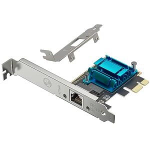 2.5gbase-t pcie network card 2500/1000/100mbps pci express gigabit ethernet adapter, network adapter for pc, supported windows 11/10/8/7 and mac 10.7 (above)