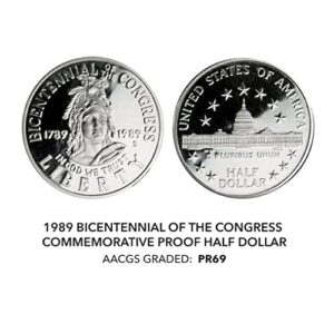 1989 S Commemorative Congress Bicentennial Half Dollar AACGS Proof