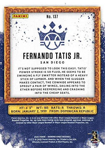 Baseball MLB 2020 Panini Diamond Kings #137 Fernando Tatis Jr. NM Near Mint Padres