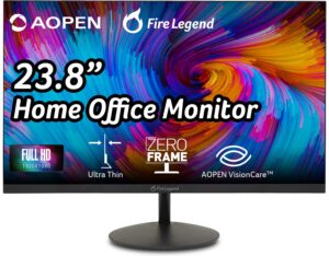 aopen 24sa2y bi 23.8" full hd (1920 x 1080) va-monitor | ultra-thin with zeroframe | home or office | amd freesync | up to 75hz | 1ms-tvr | ports: 1 x hdmi 1.4 & 1 x vga (hdmi cable included)