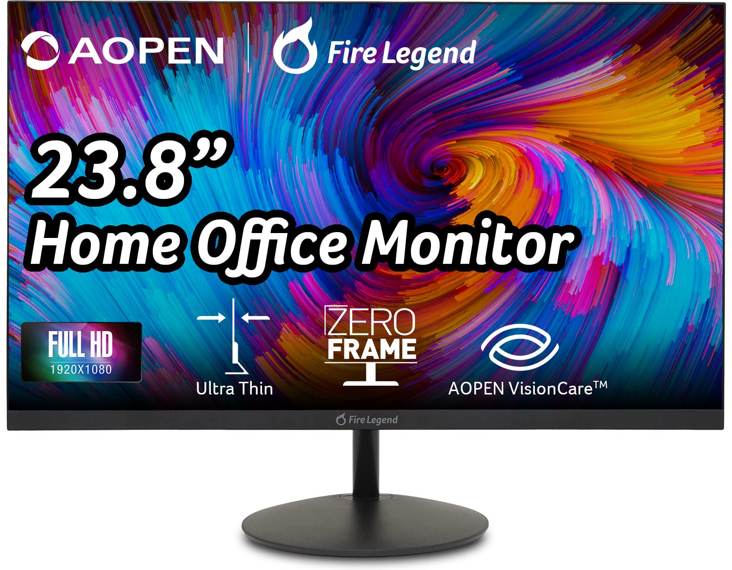 AOPEN 24SA2Y bi 23.8" Full HD (1920 x 1080) VA-Monitor | Ultra-Thin with ZeroFrame | Home or Office | AMD FreeSync | Up to 75Hz | 1ms-TVR | Ports: 1 x HDMI 1.4 & 1 x VGA (HDMI Cable Included)