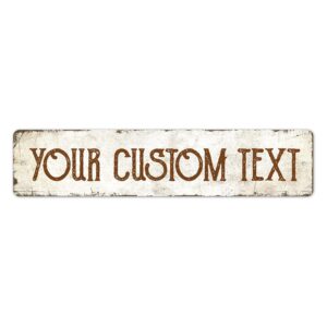 rustic custom sign, personalized metal signs, cristmas gift for him men dad, man cave, indoor and outdoor use, 4x18 inches, acm, fade resistant,