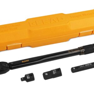 ELEAD 3/8-Inch Drive Click Torque Wrench, 10-80 ft.lb / 13.6-108.5 Nm, Laser Engraved Dual-Range Scale, Durable CRV Construction, Yellow