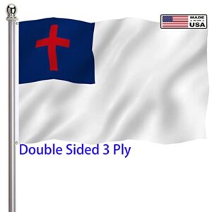 christian jesus cross flag 3x5 outdoor double sided 3 ply-vivid color clear pattern reinforcement sewing durable polyester with 2 brass grommets