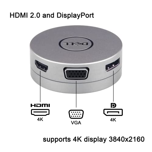 ITSPWR Bundle Containing Dell DA310 7-in-1 Docking Station, USB-C Mobile Adapter, Supports 4K 3840 x 2160, HDMI 2.0 and DisplayPort 1.2, 2xUSB-A, 1xUSB-C, 1x VGA, 1 RJ-45, and ITSPWR 4-Port Hub